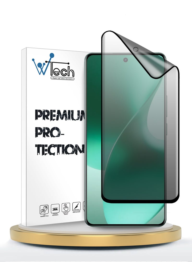 Wtech Realme 15 5G 2025 Premium Nano Ceramic Privacy Full Glue Full Cover Matte Flexible Screen Protector (MSCNMP) - Clear/Black - Image 1