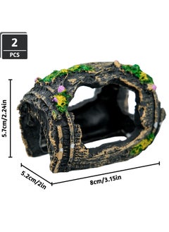 SYOSI Aquarium Decorations Set, 2 Piece Resin Fish Tank Ornaments, Broken Barrel Theme, Ideal for Hiding and Landscaping  - Image 2