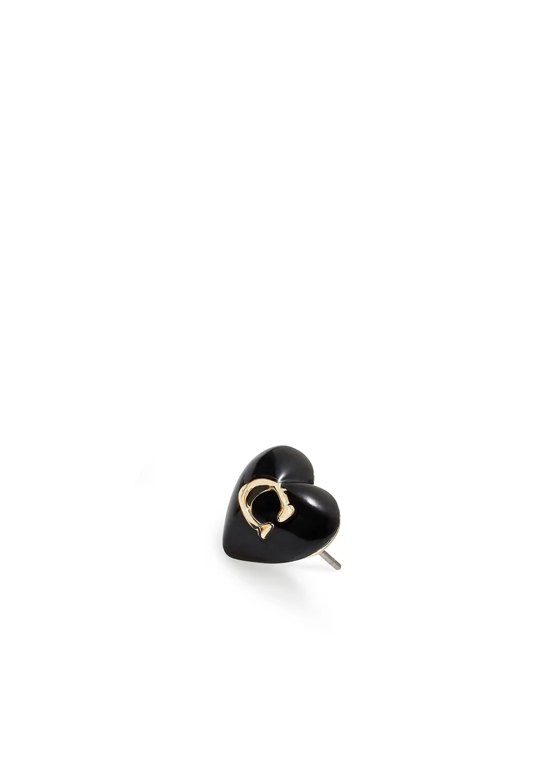 COACH Signature Heart Stud Earrings