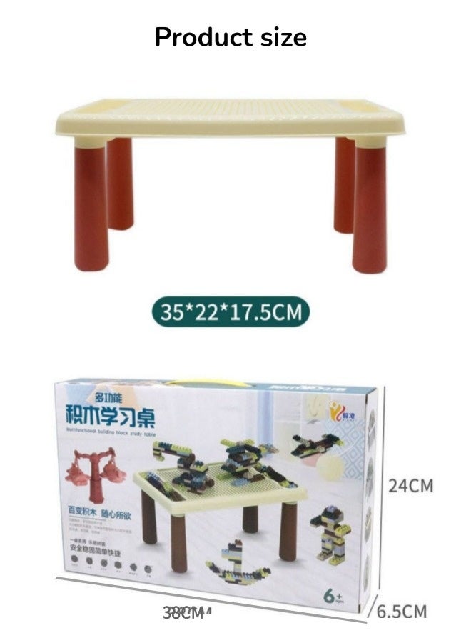 Kids Building Blocks Table, Multiple Activity Table Set, Small Particle Building Block, Safe & Easy to Assemble, 3D Brain Development Learning and Educational Toys (Table, 120+ Pieces)  - Image 2