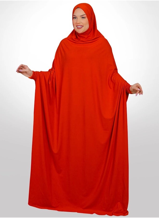 زمرد ثوب صلاة بحريني - ساده عملي مع غطاء الرأس من زمرد فاشون  - Image 1