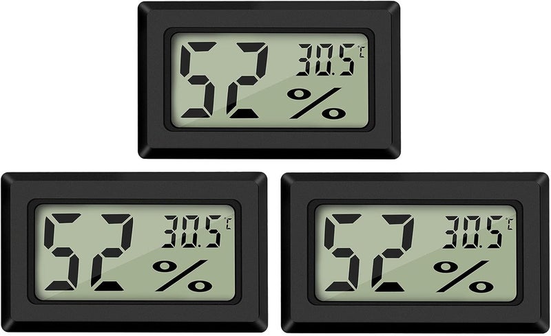 Thlevel Mini Digital LCD Thermometer Hygrometer Temperature Humidity -50~70°C 10%~99% RH Thermometer Portable Thermo Hygrometer Indicator for Office Kitchen Humidors Incubators Reptiles (3 PCS - A) Multi-demand compliant quality - Image 1