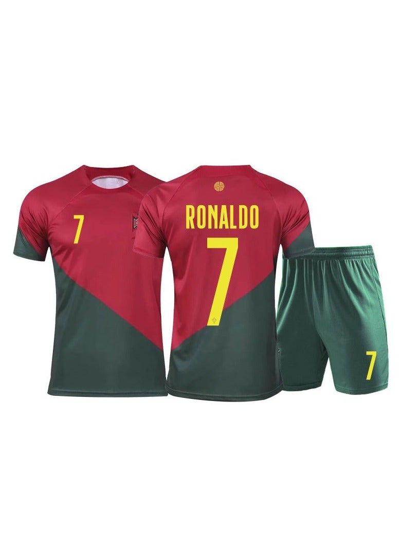M MIAOYAN M MIAOYAN 2022 World Cup Portugal jersey No. 7 Ronaldo adult men's and women's football suit suit fan suit - Image 1