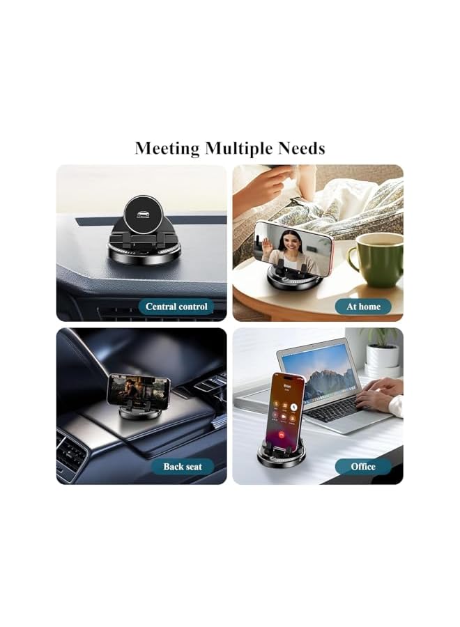 S-TOP Magnetic Car Phone Holder, 15W Fast Wireless Charger, Smart Sensor with 360° Rotation & Rainbow Ambient Light, Vacuum Suction Mount for iPhone for Samsung Tablets Large Phones, with Button Control - Image 2