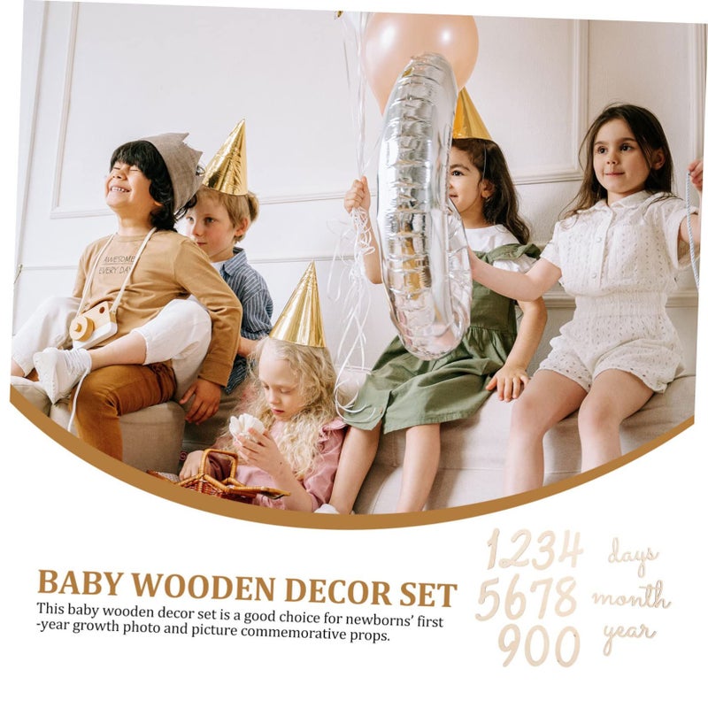 14Pcs Wooden Month Photo Chips Props for Baby Growth Memories - Image 5