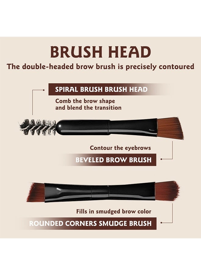 اوكيل بودرة حواجب ثلاثية الألوان مع تأثير ناعم، بودرة حواجب 3 في 1 مع فرشاة، مناسبة لجميع أنواع البشرة، منتج مكياج حواجب متعدد الوظائف - Image 4