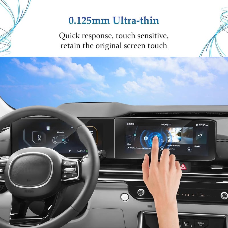 SKTU 4PCS Screen Protector for 2025-2026 Kia Carnival 12.3-Inch Navigation & Instrument Screen - Image 2