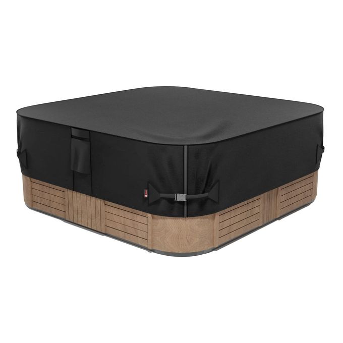 iBirdie Outdoor Waterproof and Weatherproof Hot Tub Cover 95 x 95 inch fit 94 x 94 or 93 x 93 or 92 x 92 Square SPA 600D Heavy Duty Protectors Protective Cover Cap