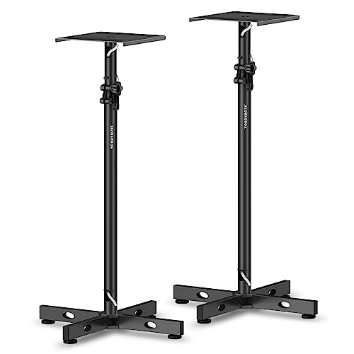 Vondynote Set of 2 Studio Monitor Stands Adjustable Height Speaker Stands with Cable Management - Image 1