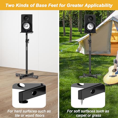 Vondynote Set of 2 Studio Monitor Stands Adjustable Height Speaker Stands with Cable Management - Image 5