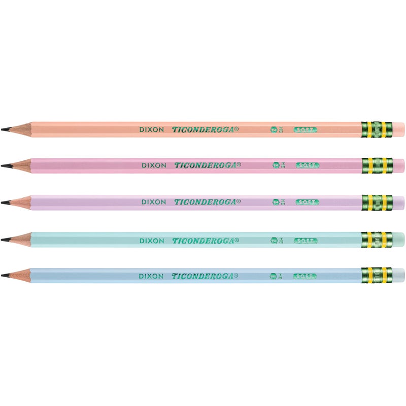 Ticonderoga Wood-Cased Pencils, Pre-Sharpened, 2 HB Soft, Pastel Colors, 150 Count - Image 3
