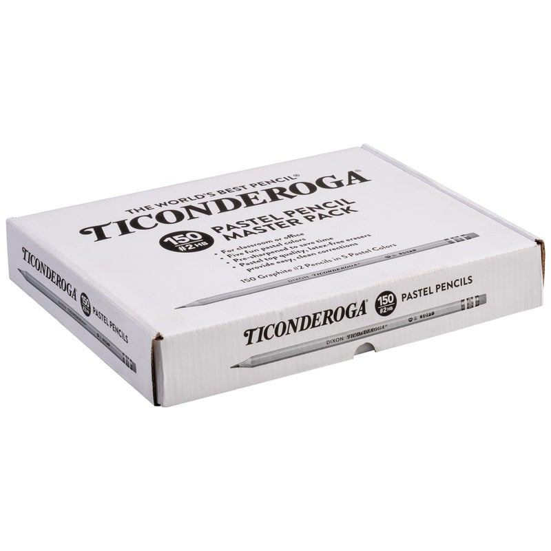 Ticonderoga Wood-Cased Pencils, Pre-Sharpened, 2 HB Soft, Pastel Colors, 150 Count - Image 2