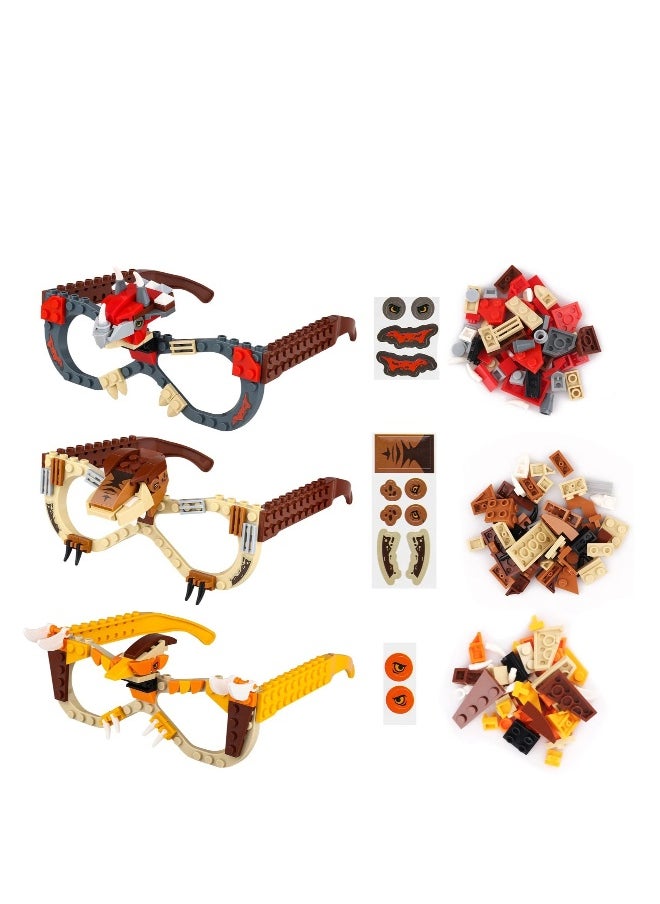 Generic Building Blocks Glasses Kits, 9Pcs Building Blocks Party Bag Fillers, DIY Creative Eyeglasses Toys, Funny Party Glasses Decoration, for Kids Party Favour  - Image 1