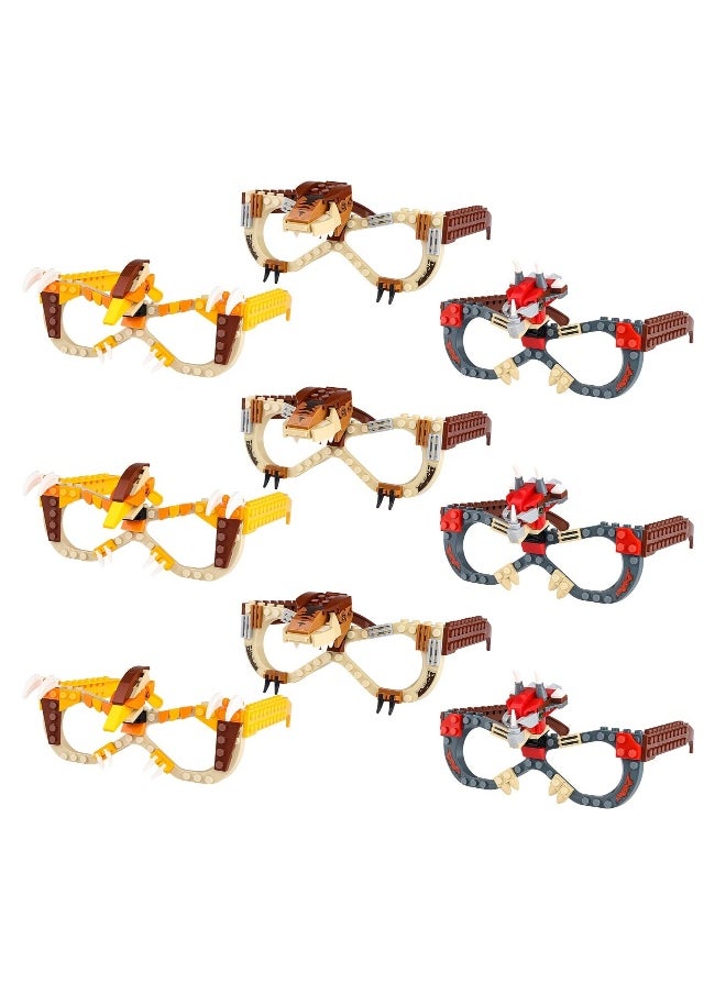Generic Building Blocks Glasses Kits, 9Pcs Building Blocks Party Bag Fillers, DIY Creative Eyeglasses Toys, Funny Party Glasses Decoration, for Kids Party Favour  - Image 3