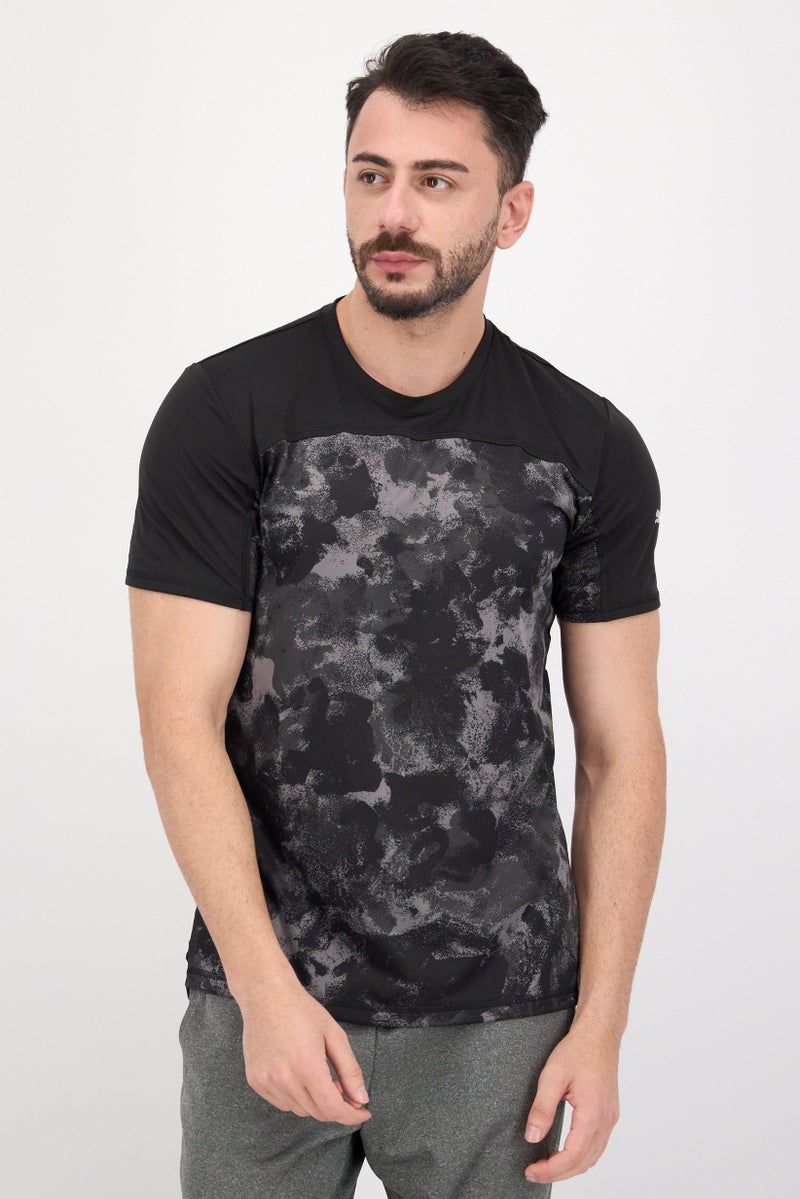 PUMA تي شيرت رياضي للرجال بأكمام قصيرة، أسود - Image 1