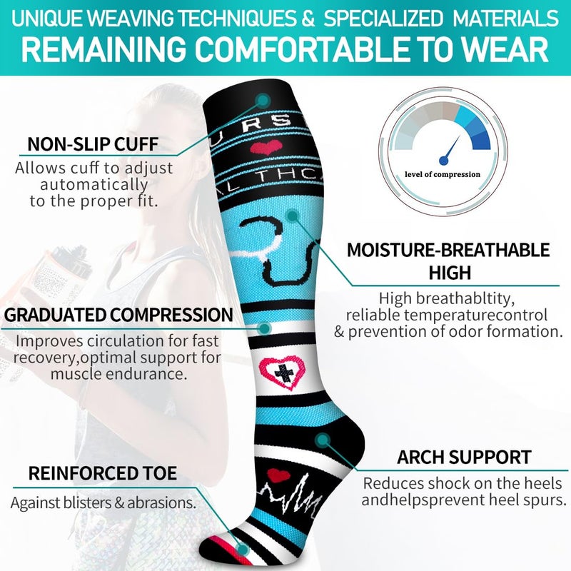 COOLOVER Copper Compression Socks for Women and Men(6 Pairs)-Best Support for Running, Athletic, Nursing, Travel - Image 5