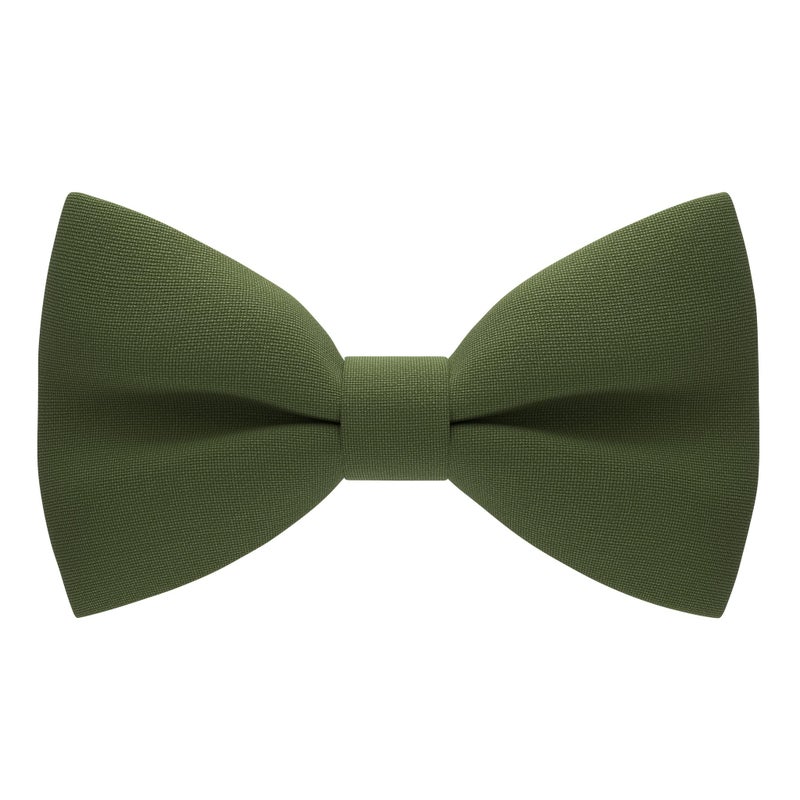 Bow Tie House ربطة عنق منزلية للرجال بتصميم كلاسيكي مسبق الربط رسمي صلب (كبير، هليون) - Image 1