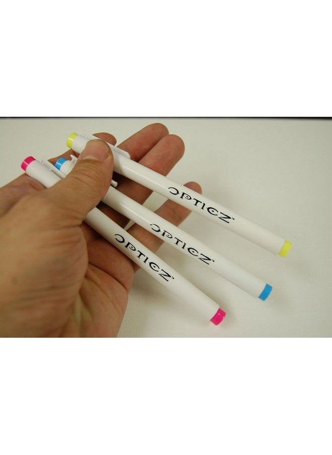 Opticz - Invisible Uv Blacklight Reactive Fine Tip Ink Markers Blue Red Yellow (12 Markers With 4 Uv Lights) - Image 1