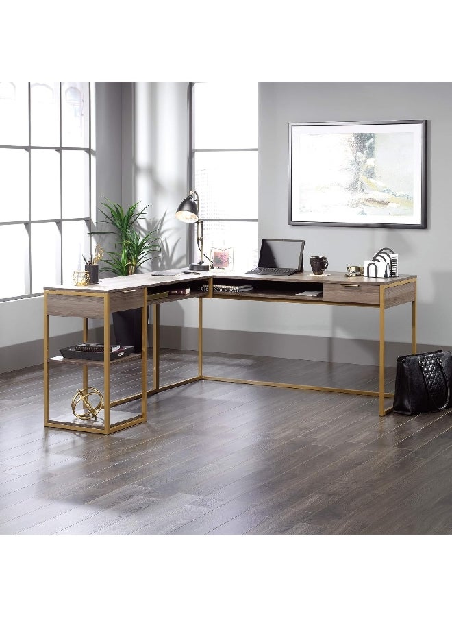 ساودر انترناشونال لوكس مكتب عصري حديث على شكل L دياموند آش 29.75 x 66.12 x 60 بوصة 423302 - Image 1