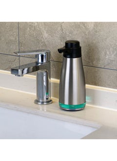 SYOSI Stainless Steel Soap Dispenser, Hand and Dish Soap Dispenser for Kitchen Bathroom, 15oz Glass Soap Dispenser with Matte Stainless Steel Pump, Refillable Liquid Soap and Lotion Dispenser  - Image 5