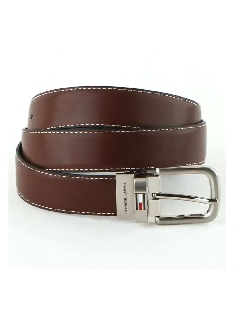 Tommy Hilfiger Plus Tommy Hilfiger leather brown belt with box for men  - Image 2