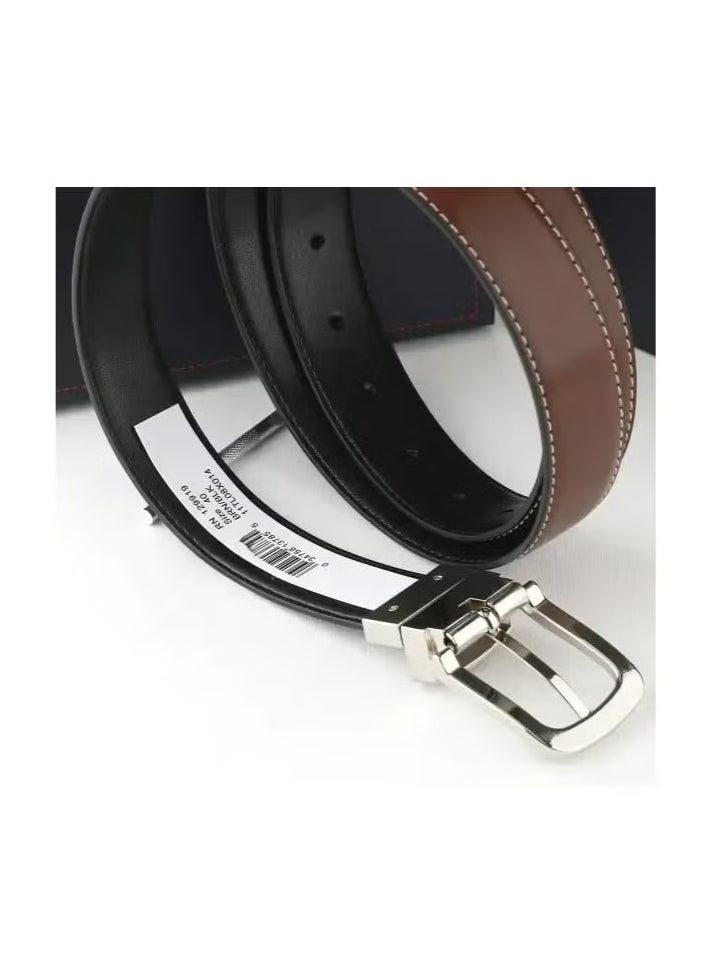 Tommy Hilfiger Plus Tommy Hilfiger leather brown belt with box for men  - Image 4
