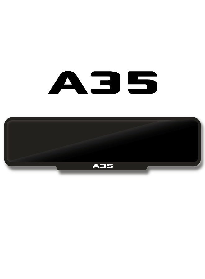 DXBSTAMPS A35 Number Plate Frame – Glossy Black Finish – Durable Acrylic Design – Available in Long, Square & Sport Sizes – Easy Tape Fixing – Sleek Car Accessory  - Image 1