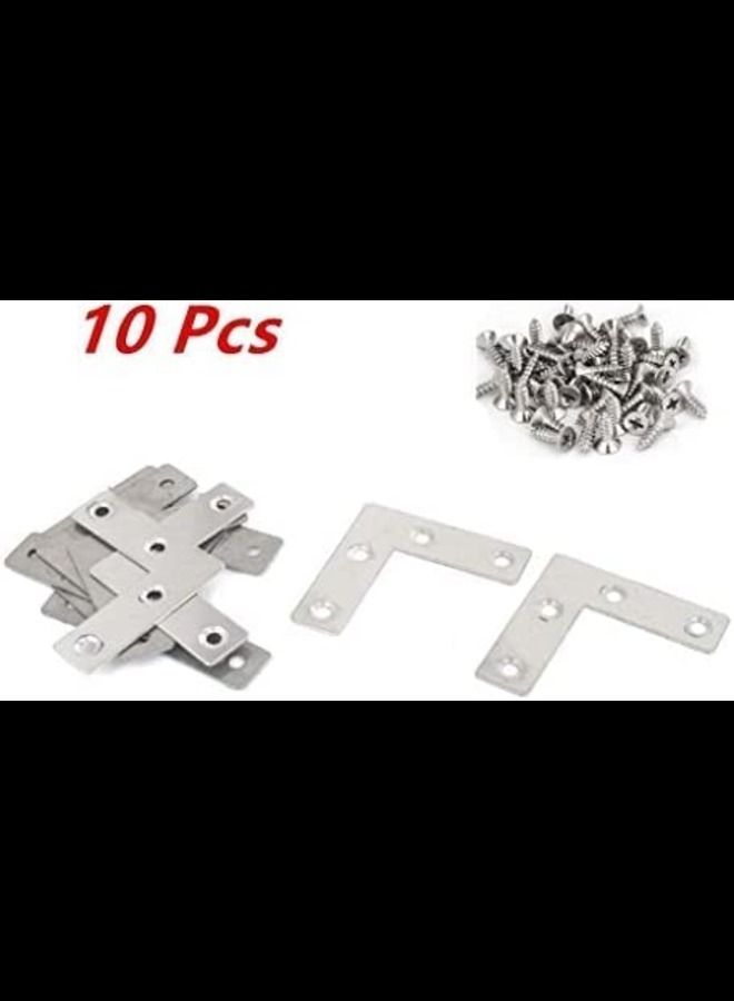 ABBASALI Flat Corner Right Angle Bracket Repair Plates Fixing Joining Brace with mounting Screws - Image 2