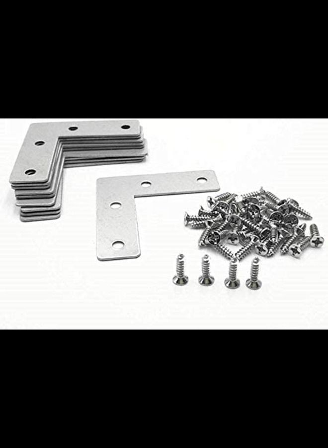 ABBASALI Flat Corner Right Angle Bracket Repair Plates Fixing Joining Brace with mounting Screws - Image 1