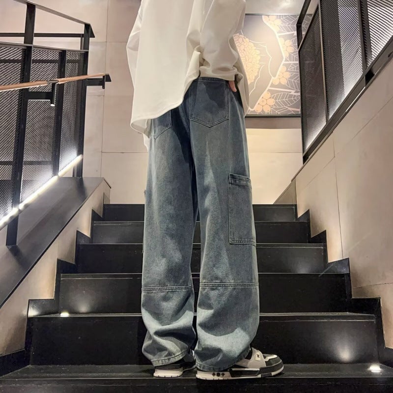 Unisex Classic Denim Jeans Loose Fit Daily Outdoor Wear - Image 4
