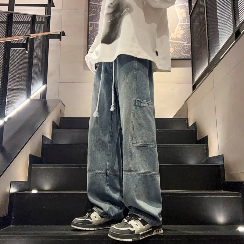 Unisex Classic Denim Jeans Loose Fit Daily Outdoor Wear - Image 3
