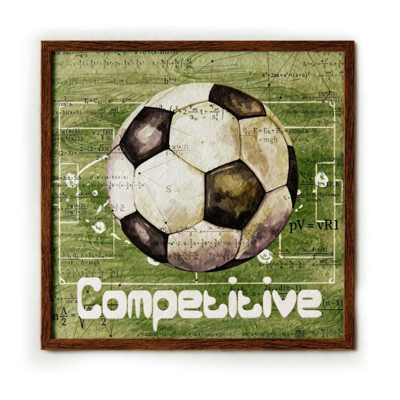 Pan Home Hyper Sport Fine Paper Printed Framed Wall Art 42x42cm - Green - 163AIC9904915 - Image 2
