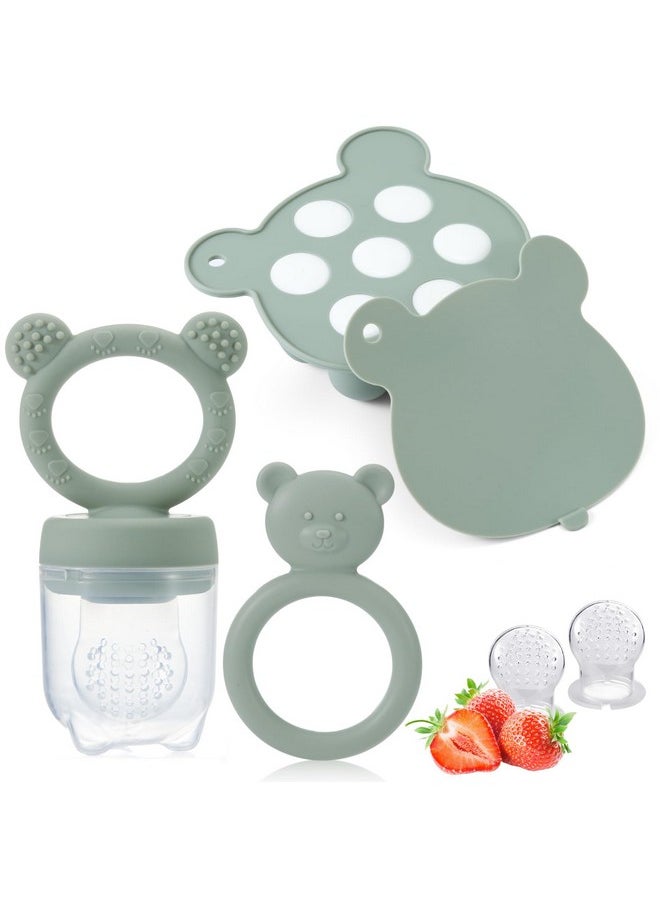KERRT Keert Baby Breastmilk Popsicle Molds With Baby Food Feeder For Teething Relief Silicone Fruit Feeder Pacifier Food Freezer Tray For Babies Feeding Teething Teether  - Image 1