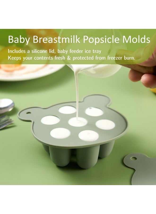 KERRT Keert Baby Breastmilk Popsicle Molds With Baby Food Feeder For Teething Relief Silicone Fruit Feeder Pacifier Food Freezer Tray For Babies Feeding Teething Teether  - Image 3