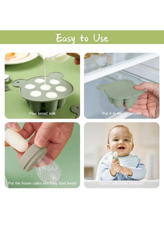 KERRT Keert Baby Breastmilk Popsicle Molds With Baby Food Feeder For Teething Relief Silicone Fruit Feeder Pacifier Food Freezer Tray For Babies Feeding Teething Teether  - Image 5