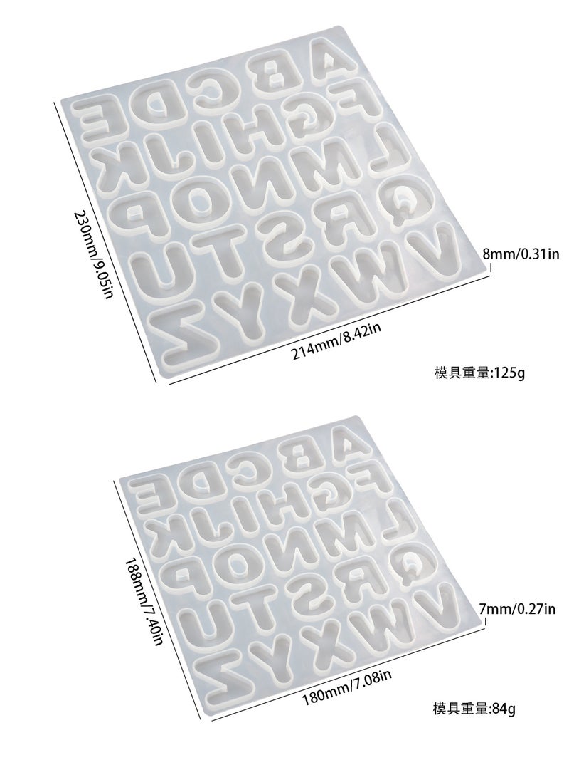 Diy Crystal Resin Drop Glue Letter Board Literacy English Letters Mirror Silicone Mold Set Manufacturers - Image 2