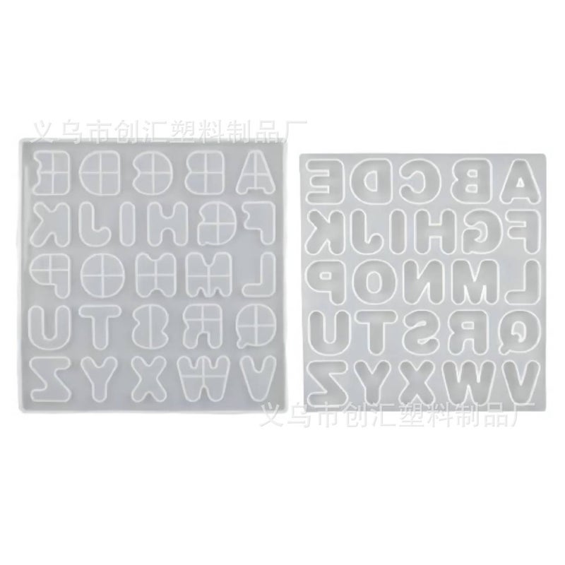 Diy Crystal Resin Drop Glue Letter Board Literacy English Letters Mirror Silicone Mold Set Manufacturers - Image 5