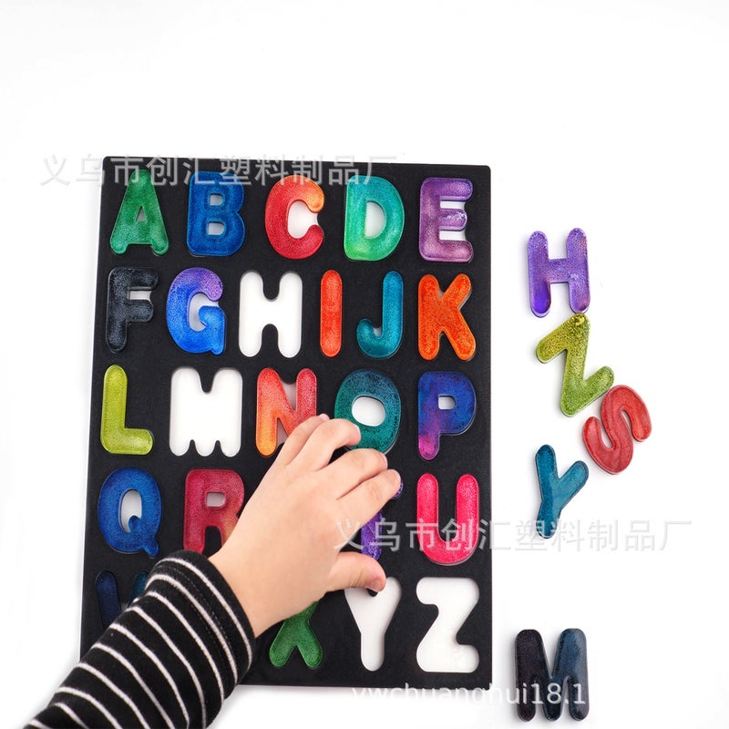 Diy Crystal Resin Drop Glue Letter Board Literacy English Letters Mirror Silicone Mold Set Manufacturers - Image 3