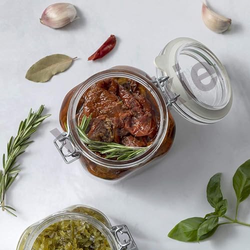Vasukie Glass Jars with Airtight Lids Wide Mouth Storage Canister Jars Kitchen Storage Buckle Lid Canning Jar Dry Food Storage Pasta Spice Beans Flour (6) - Image 4