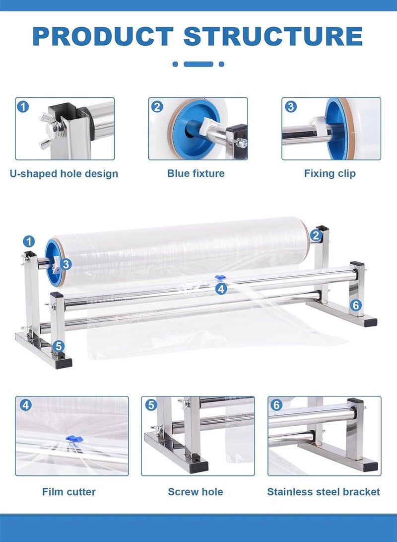 كيدل آلة تغليف يدوية بأغشية مطاطية من الفولاذ المقاوم للصدأ مع موزع وقاطع - معدات تغليف محمولة للاستخدام المنزلي والتجاري والمستودعات - موزع أغشية بلاستيكية، مكبس كرتون، أداة تغليف سطح الطاولة - Image 2