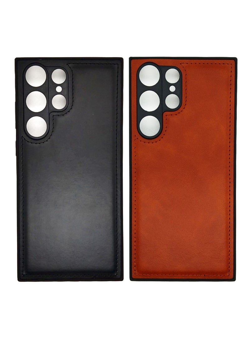 LEEKA حافظة سامسونج S23 ألترا بملمس جلد فاخر مع شعور بالراحة الفائقة وحماية ضد السقوط - أسود - Image 3