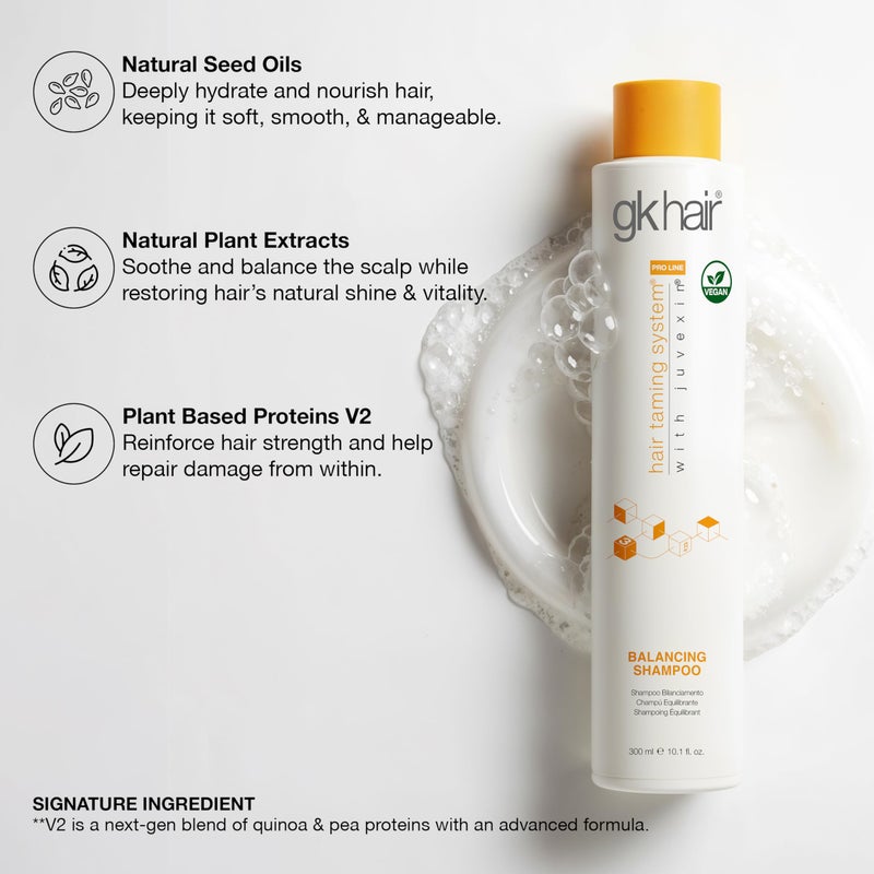 GK HAIR Balancing Shampoo Cleanses and Removes Buildup with Keratin Treatment For Oily Control Flaky Itchy Dry Scalp Thinning nourishing Hair Sulfate Free Women and Men â€“ 10.1 Ounce - Image 4