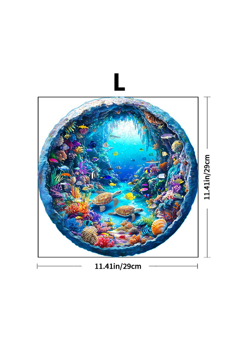 erorex Z153-L Ocean Wonders Wooden Puzzle - Unique Shape Animal Puzzle, Adult Relaxation Gift, Exquisite Bo