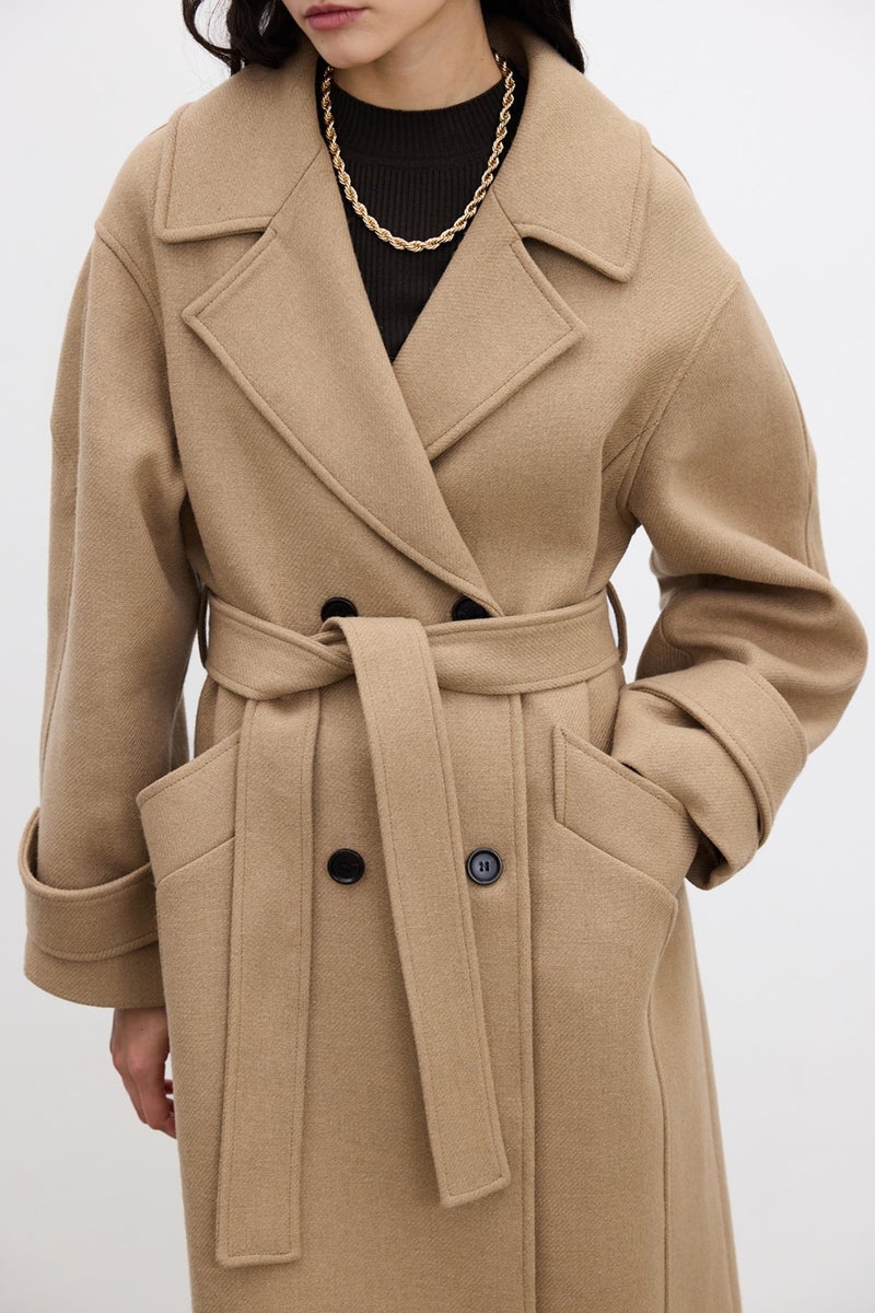 Manuka Italian Cashmere Premium Coat Camel  - Image 4