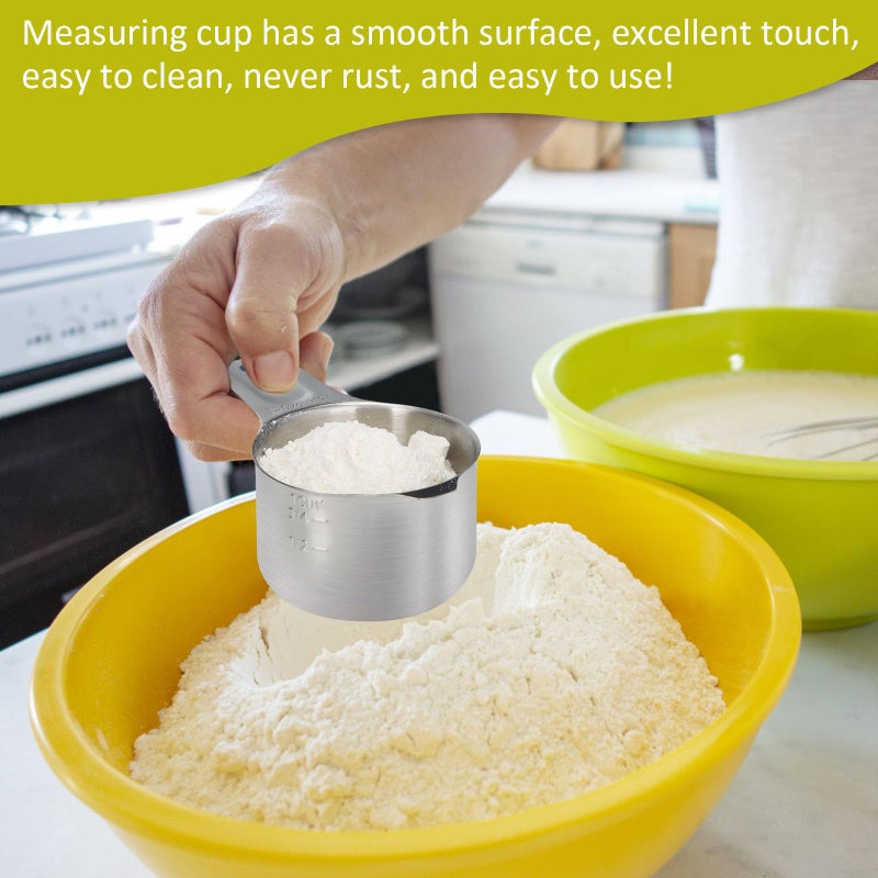 AUOIKK 3/4 Cup (180 ml | 6 oz| 180 cc) Stainless Steel Measuring Cup, Metal Measuring Cup for Cooking & Baking - Image 3