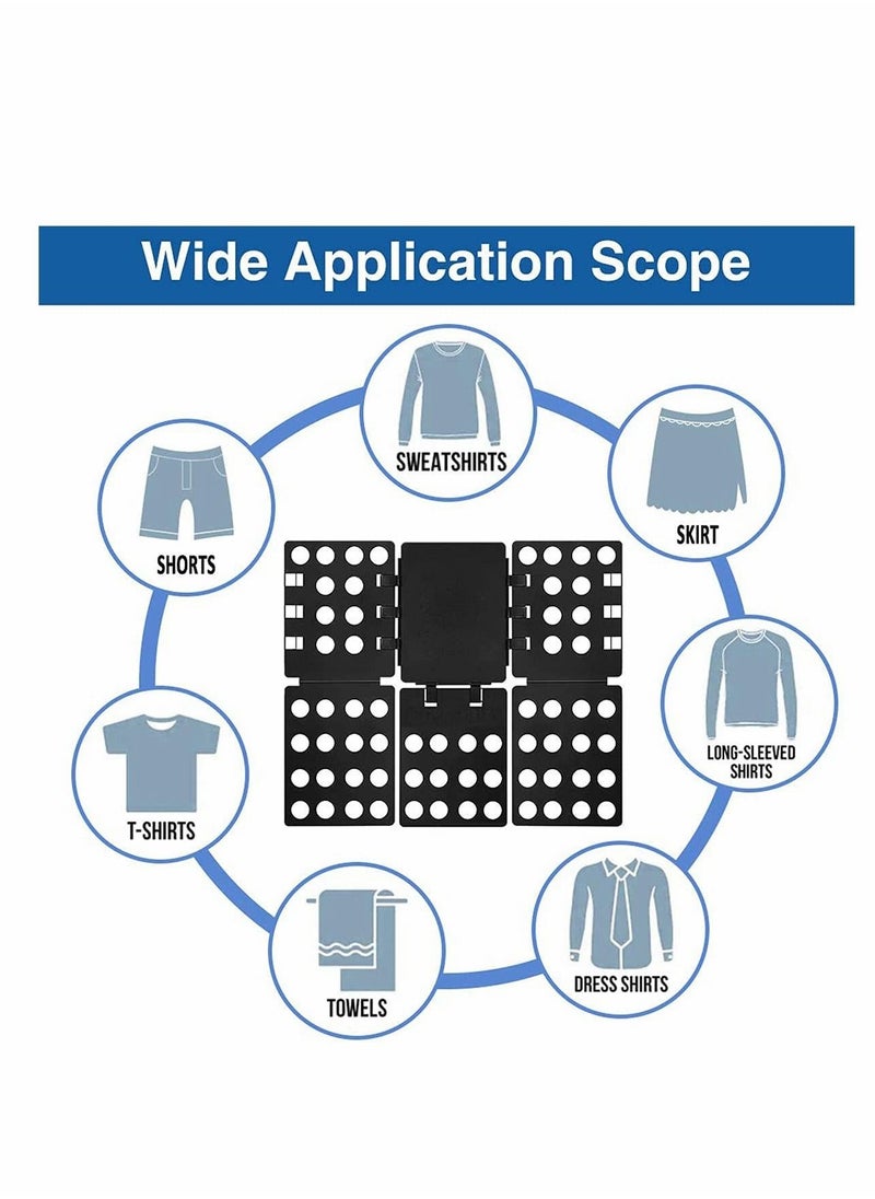 Excefore - Adjustable T-Shirt Folding Board, Shirt Folding Board T Shirt Folder Durable Plastic Laundry Folders Folding Boards Durable Flipfold for Kid and Adult to Fold Clothes (Mini, Black) - Image 1