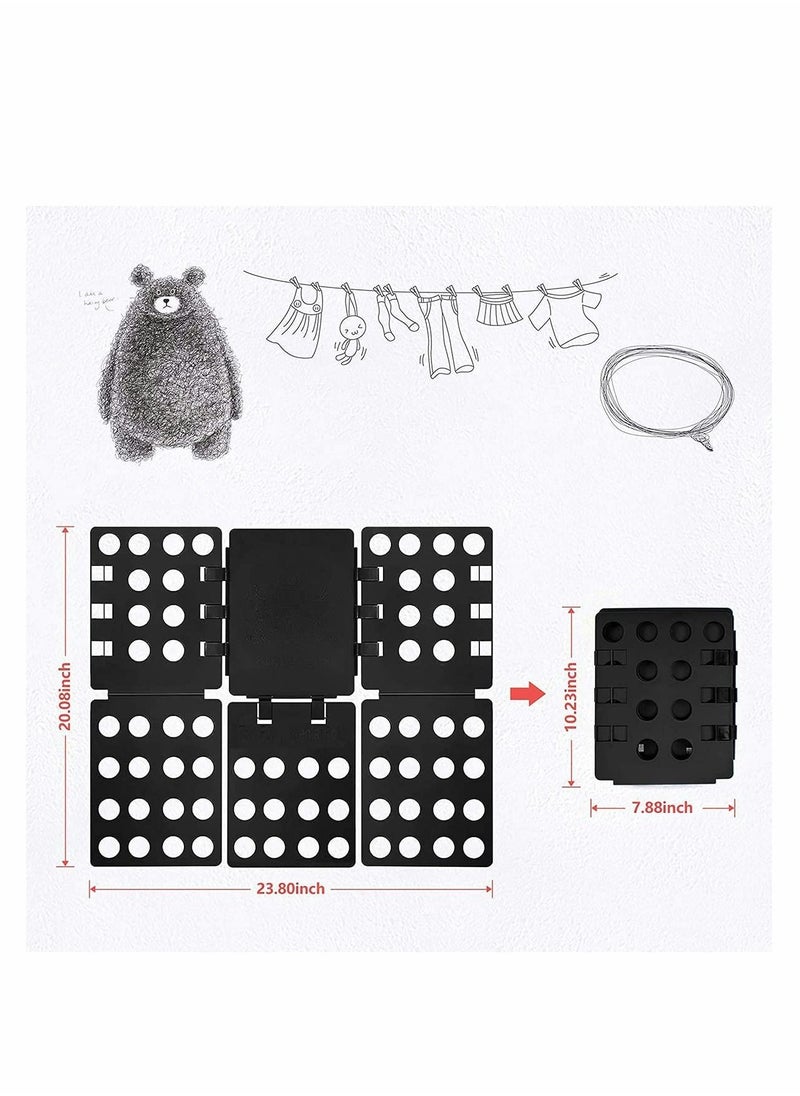 Excefore - Adjustable T-Shirt Folding Board, Shirt Folding Board T Shirt Folder Durable Plastic Laundry Folders Folding Boards Durable Flipfold for Kid and Adult to Fold Clothes (Mini, Black) - Image 1