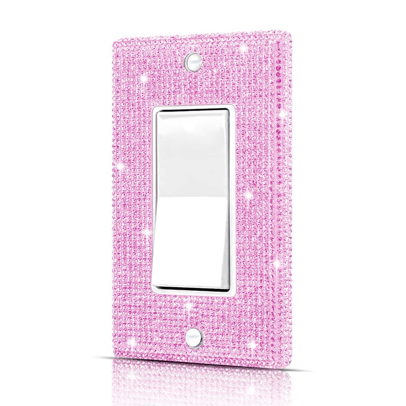 Wall Plate Light Switch Outlet Cover Standard Size 450 x 276 Dengduoduo Silver Pink Rhinestones Bling Light Switch Plate Plug Cover for Electrical Outlet for Bedroom Accessories Home Decor