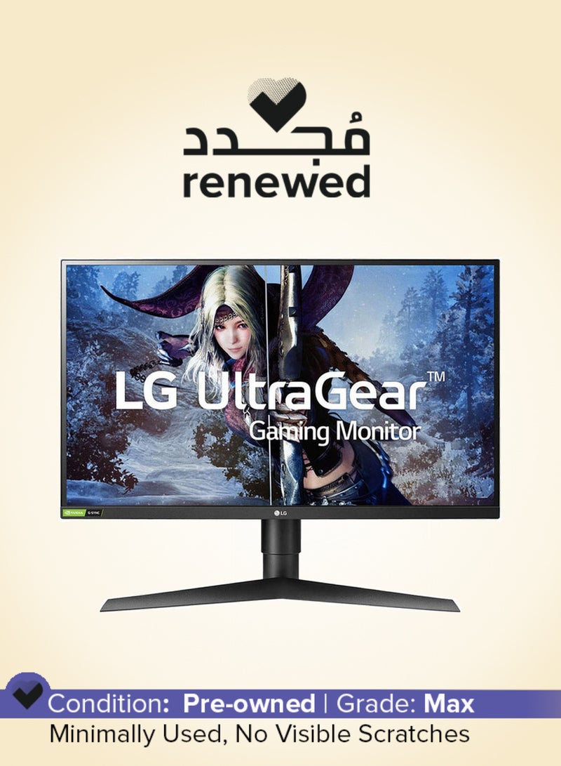 LG Renewed - 27" Ultragear QHD Nano IPS Gaming Monitor - 144Hz Black - Image 1
