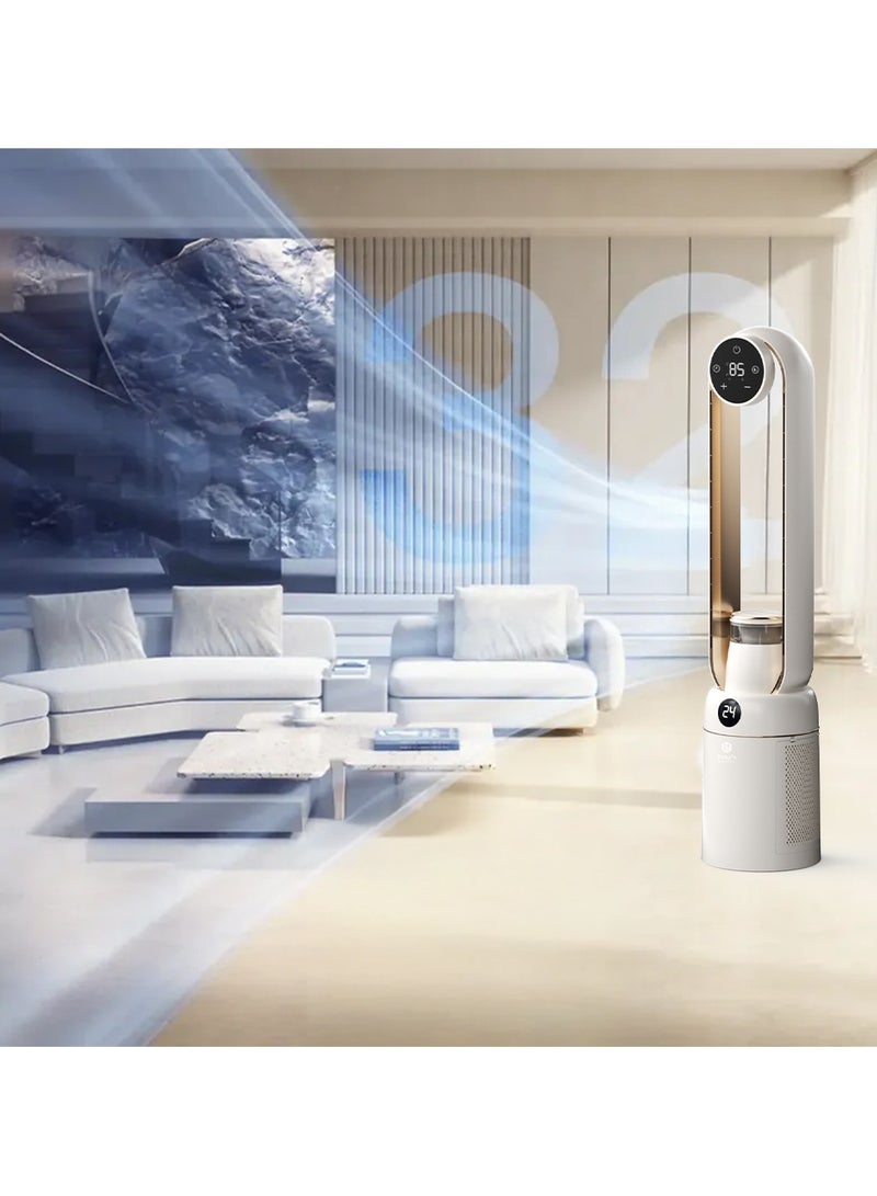 توبيز مروحة Toby’s BF-01 بدون شفرات مع مرطب، شاشة لمسية رقمية وتحكم عن بُعد، تعقيم بالأشعة فوق البنفسجية، أيونات سالبة لتنقية الهواء، 3 أوضاع للهواء للمنزل والمكتب - Image 3